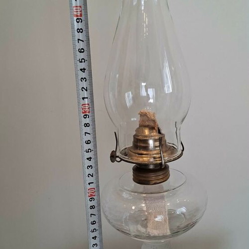 Antique Satin Glass Duncan Three Face Oil Lamp used, c. 1878