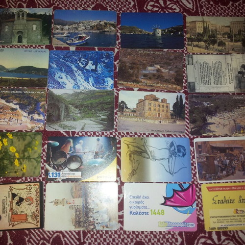 Phone cards used, pack of 20 pieces
