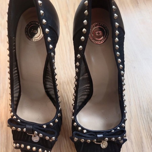 Elisabetta Franchi black high-heeled women's shoes like new, size 37