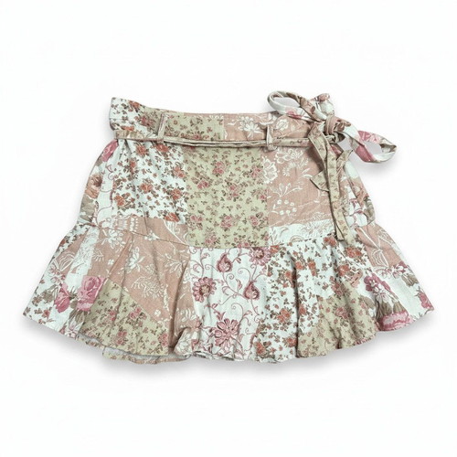 Stradivarius floral patchwork skort, size M