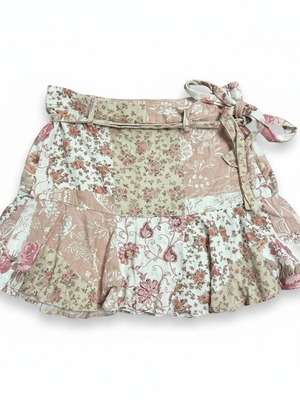Stradivarius floral patchwork skort, size M