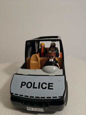 Playmobil Police Van 6043 used with some missing parts and extras