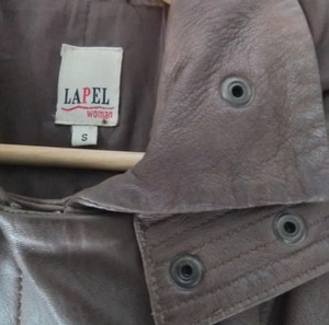 Lapel 100% δερμάτινη καμπαρντίνα vintage