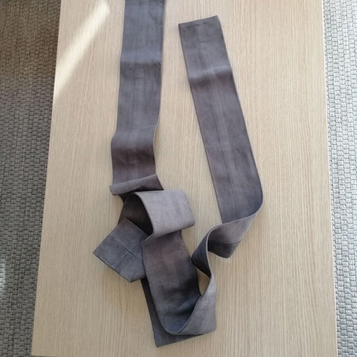 Genuine suede leather belt new, gray, adjustable