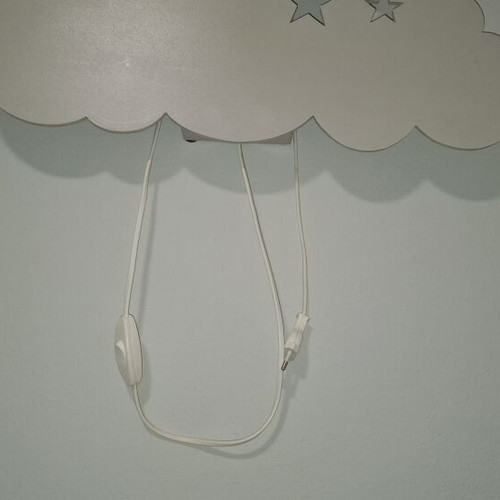 Children's wall light handmade, wood, gray color