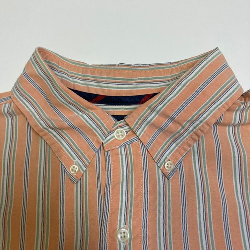 Ralph Lauren Fun Overhemd XL classic fit oxford orange green white pinstripe long sleeve shirt