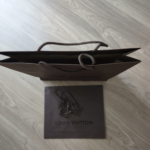 Louis Vuitton paper shopping bag with leather cord, new