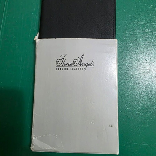 Three Angels genuine leather card holder, black