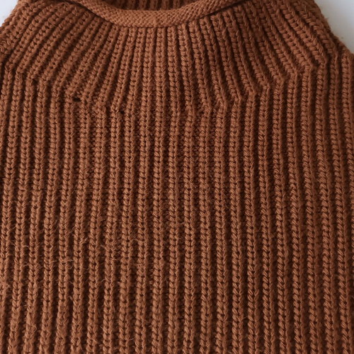 KATELONDON sleeveless women's sweater with high collar, tan