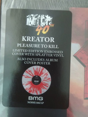 Kreator Pleasure to Kill LP άλμπουμ βινύλιο splatter σφραγισμένο