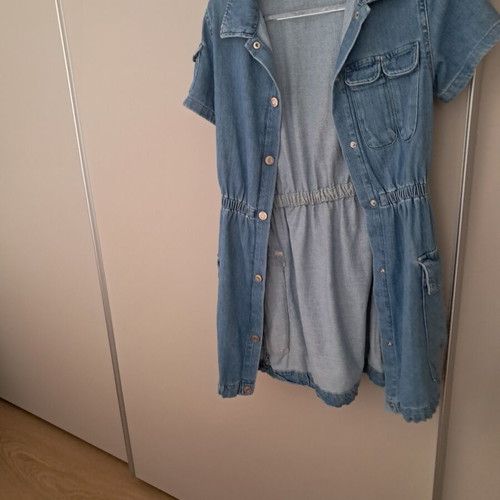 Zara denim summer dress with buttons like new, size 11-12