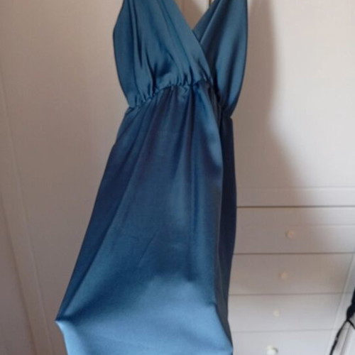 Short satin dress, blue and grey, size S