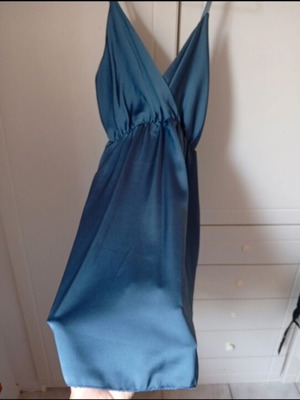 Short satin dress, blue and grey, size S
