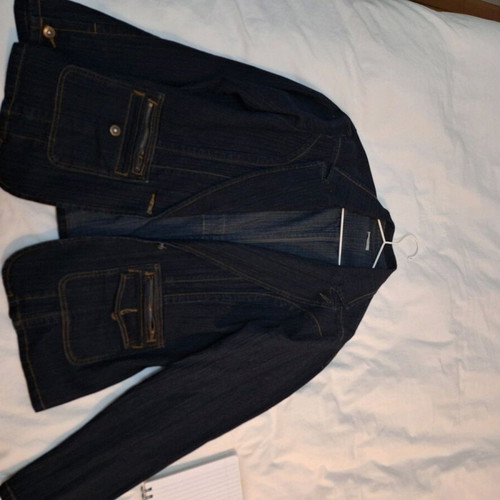 Oltre mid-length denim blazer like new, blue, size XXXL