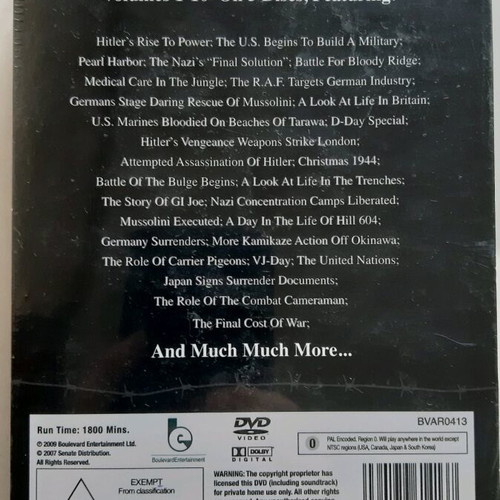 WWII Historical DVD Series New, 5 Discs, 10 Volumes
