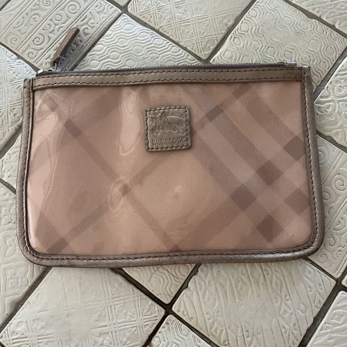 Burberry shoulder tote bag used, transparent pink PVC with pouch