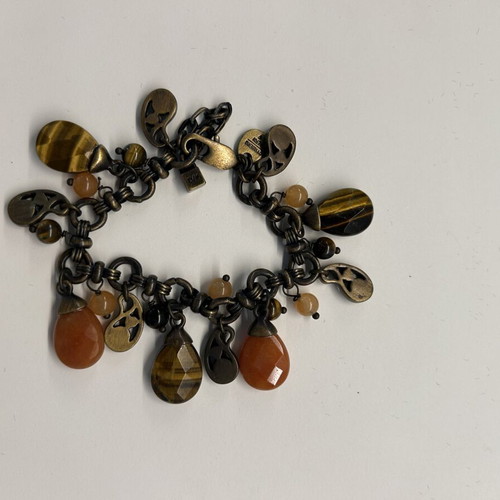 Bracelet with semiprecious stones like new, brown
