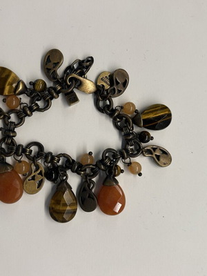Bracelet with semiprecious stones like new, brown