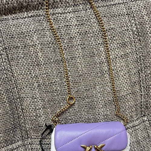 Pinko micro bag, purple leather crossbody