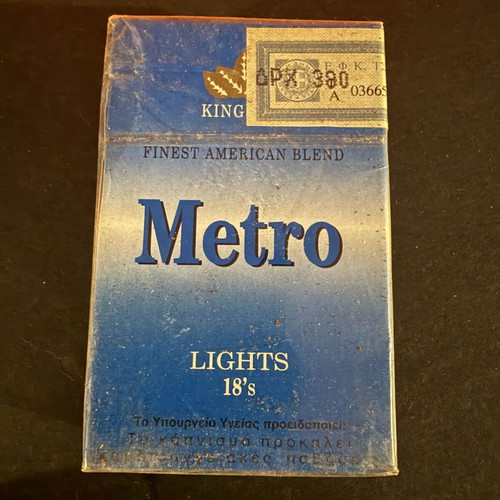Metro Lights pack of 18 King Size, new, sealed with DRX 380 tax stamp