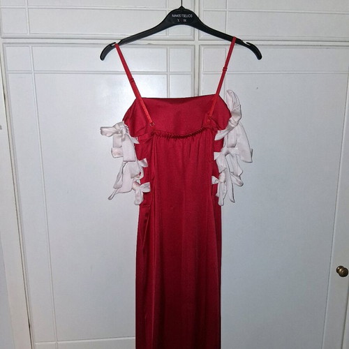 Maxi evening dress like new, red with bows