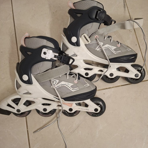 Oxelo Kids Fitness Fit3 Inline Skates used, adjustable size 35-38