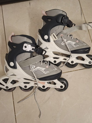 Oxelo Kids Fitness Fit3 Inline Skates used, adjustable size 35-38