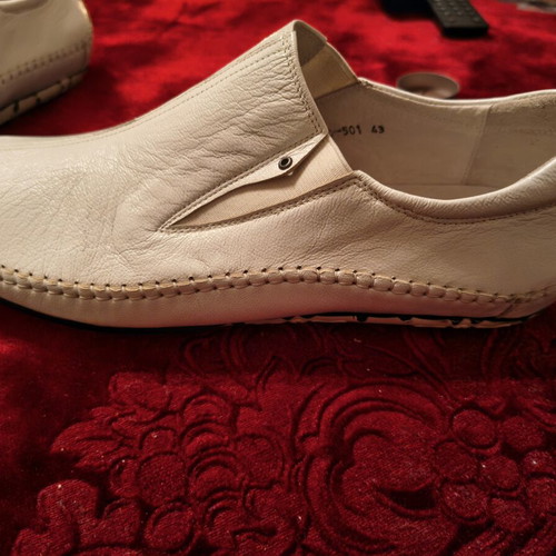 Langsley men's leather slip-on loafers white size 43 new