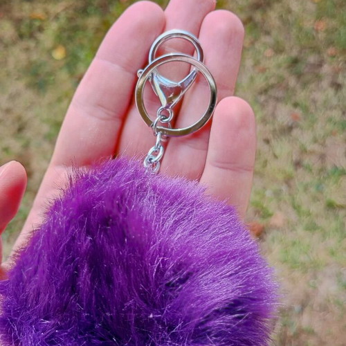 Fur keychain used with double ring
