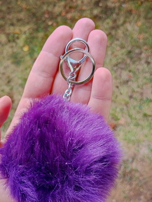 Fur keychain used with double ring
