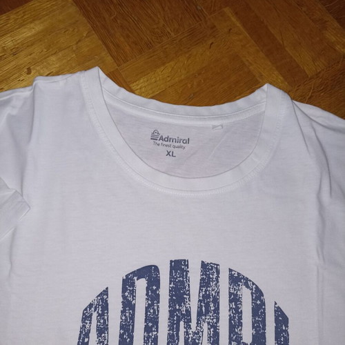 Admiral white t-shirts new, size XL, set of 2