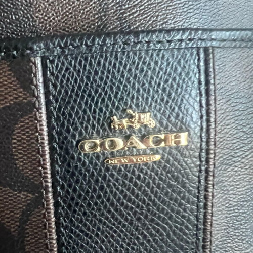 Coach Brown Signature Coated Canvas Messenger Bag like new