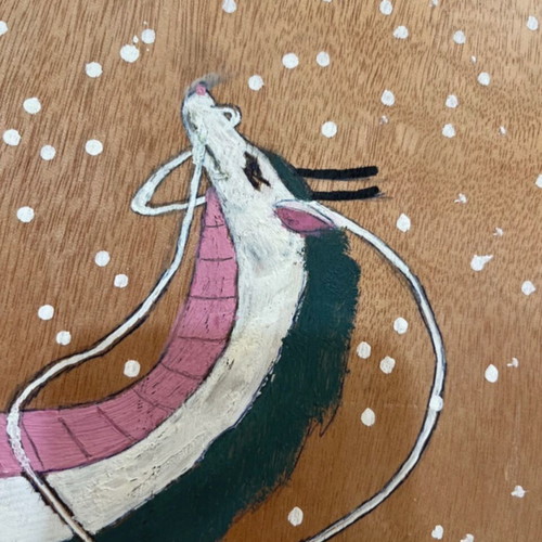 Handmade Haku Spirited Away painting on wood new