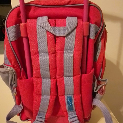 Mariposa school trolley bag used with side pockets and pencil case