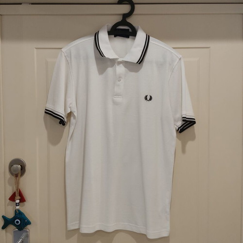 Fred Perry men's polo shirt, white, size L