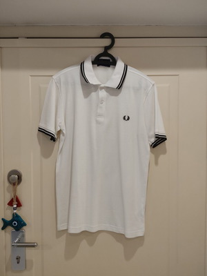 Fred Perry men's polo shirt, white, size L