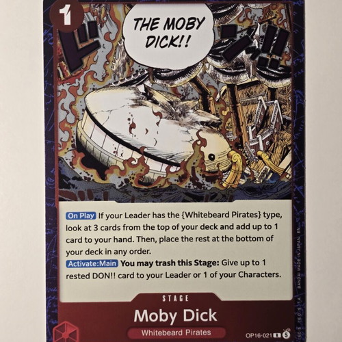 Moby Dick One Piece Card Game OP16-021 Rare like new