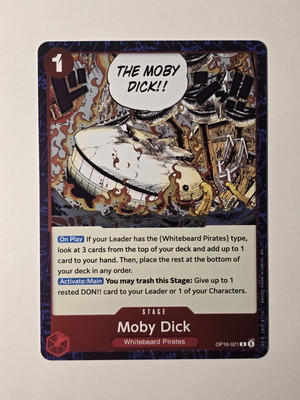 Moby Dick One Piece Card Game OP16-021 Rare like new