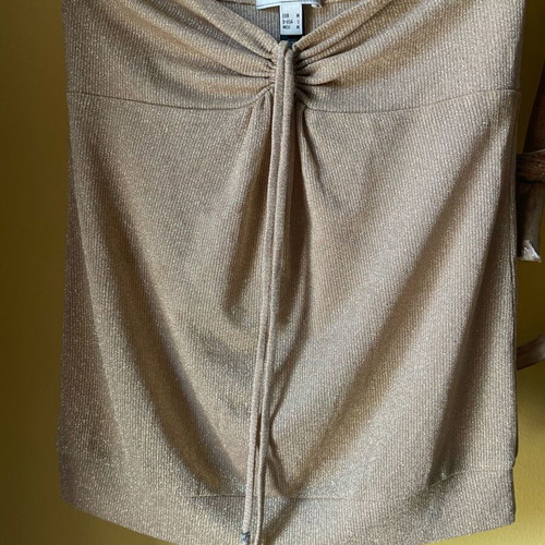Gold Strapless Top Mango size M like new