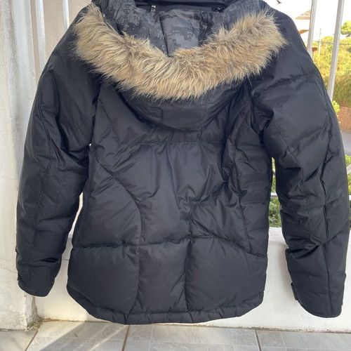Columbia black jacket like new, waterproof with down filling and detachable hood