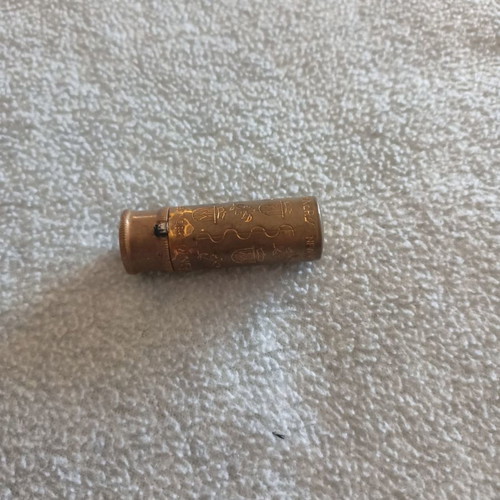 Postwar lipstick case used with New York Miner stamp