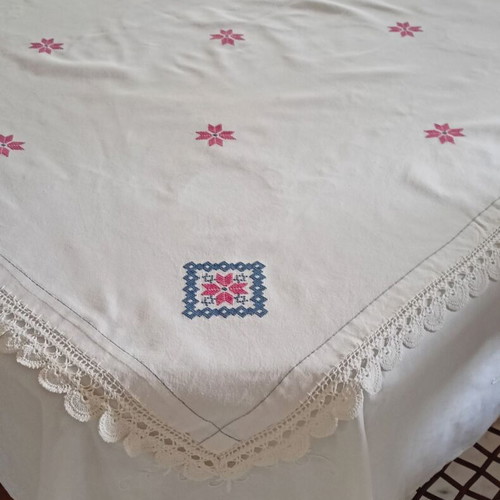 Handwoven tablecloth 110x110 cm like new from eastern Crete