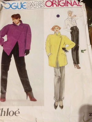 Vintage 80s Chloe Vogue pattern for jacket, shirt and pants used