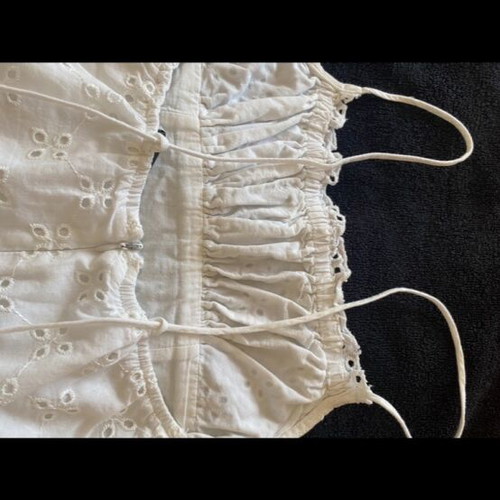 White Pull & Bear dress with strap and perforated design like new