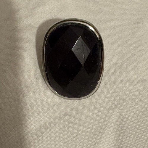 Women's ring No54 used, black and silver