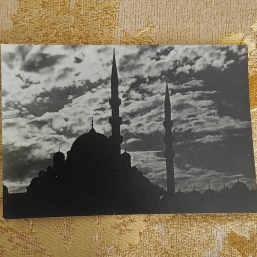 Süleymaniye Mosque black and white photo used
