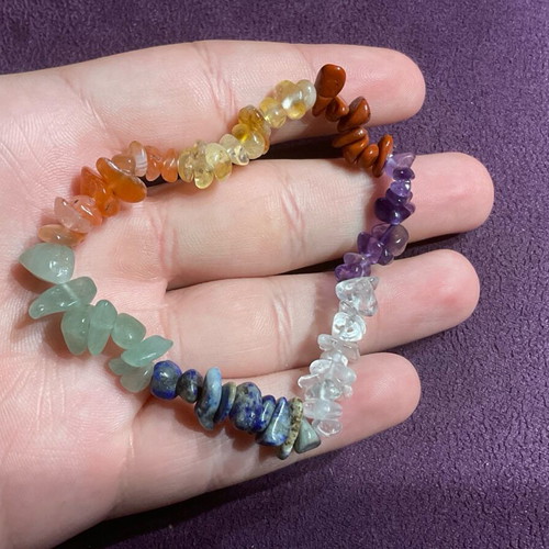 Chakra elastic bracelet with crystals