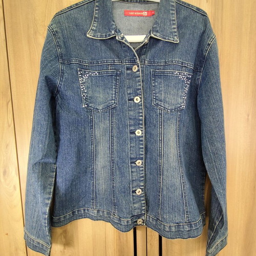 Y2K vintage style elastic denim jacket like new, blue, size L