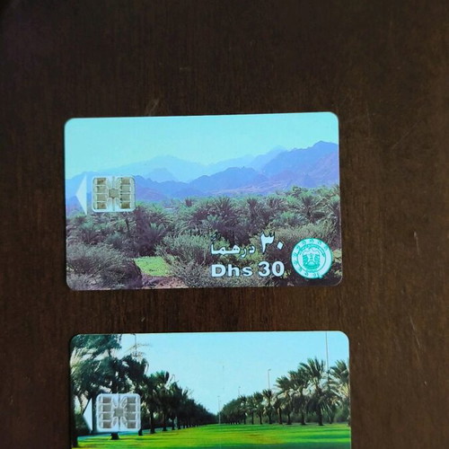 Phone cards of United Arab Emirates used, set of 2