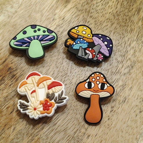 Pins for Crocs mushrooms set of 4 new, colorful